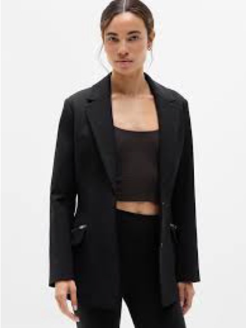 Athleta Black Tailored Blazer Jacket 1210